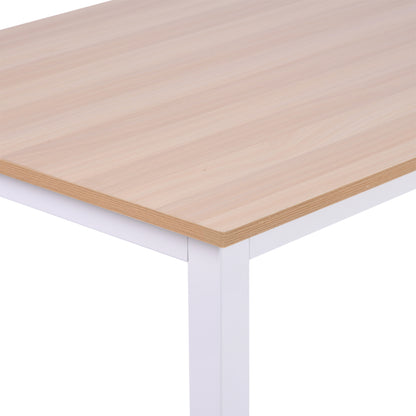 HOMCOM Computer Desk, Writing Table, 120 x 60 x 76cm Workstation for Home Office, Study with Metal Frame, Simple Assembly, White 