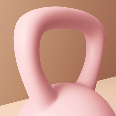 SPORTNOW 8KG Soft Kettlebell, Kettlebell with Non-Slip Handle for Home Gym, Weight Lifting, Strength Training, Pink/Grey 