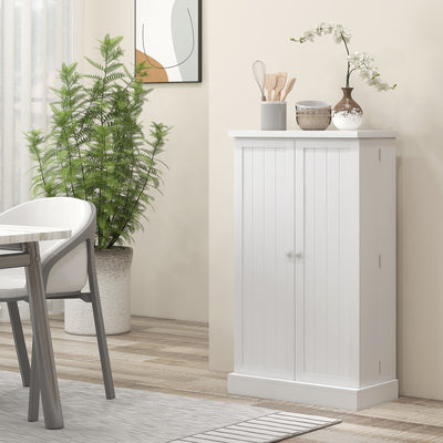 HOMCOM Freestanding Multi-Storage Kitchen Cupboard with Adjustable Shelves White 