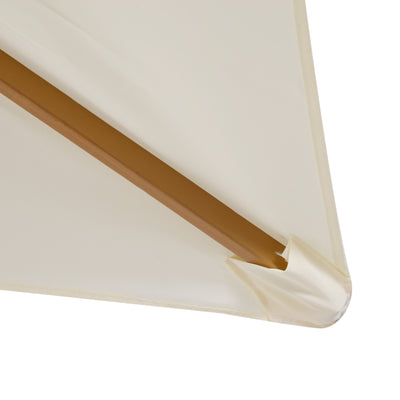 Outsunny 2 x 3m Wooden Garden Parasol Umbrella Outdoor Sun Shade Canopy, Cream White 