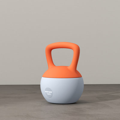 SPORTNOW Soft Kettlebell, 10kg Kettle Bell with Non-Slip Handle for Home Gym Weight Lifting and Strength Training, Orange and Grey 