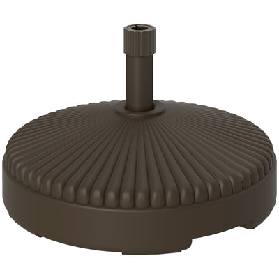 Outsunny Garden Parasol Base Holder, 28kg Sand Filled, 23kg Water Filled, Sun Umbrella Base Outdoor Umbrella Stand Weight, Brown 