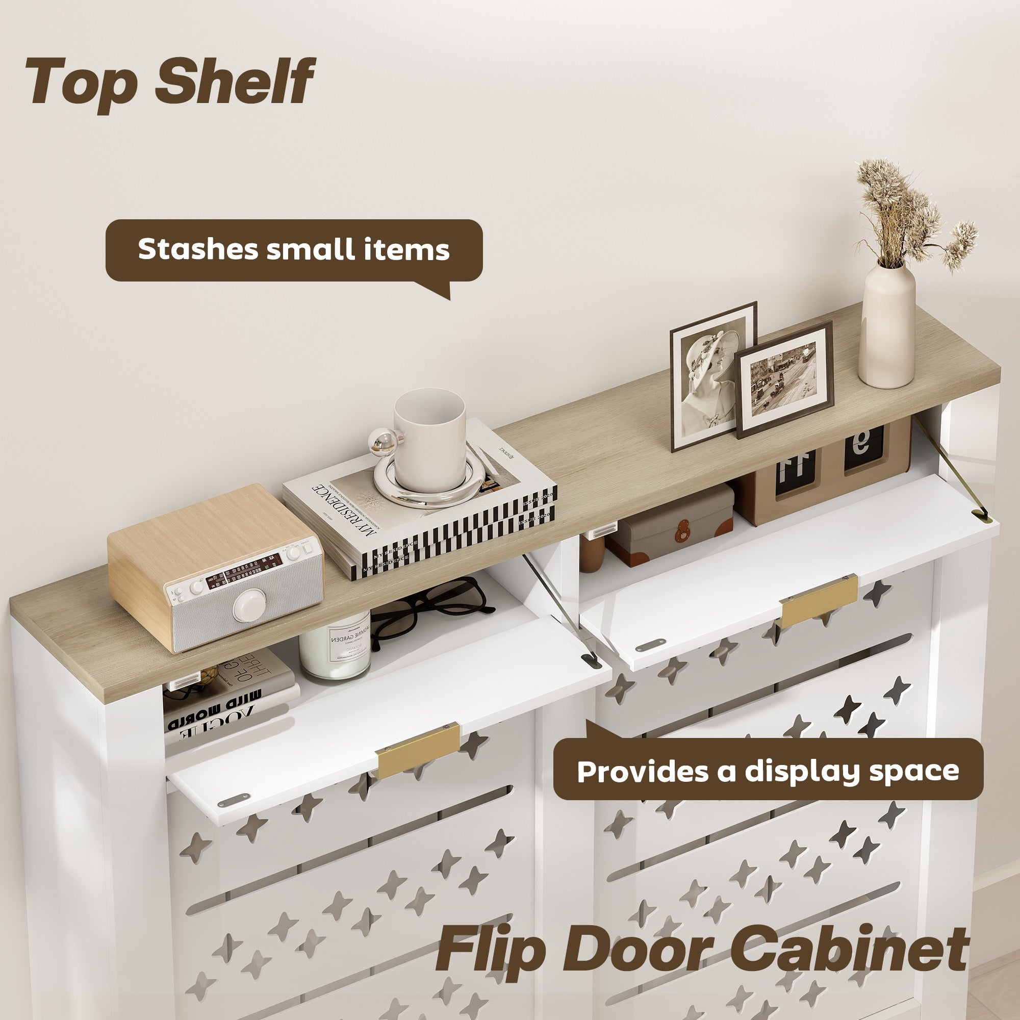 HOMCOM 108 x 19 cm Minimal Radiator Cover, with 2 Drawers - White 