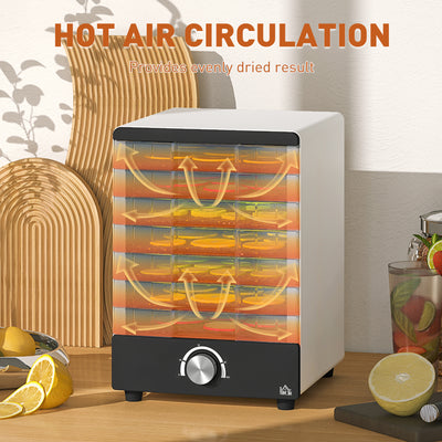 HOMCOM Seven Tray, 40-70\'c2\'b0C Food Dehydrator - White 