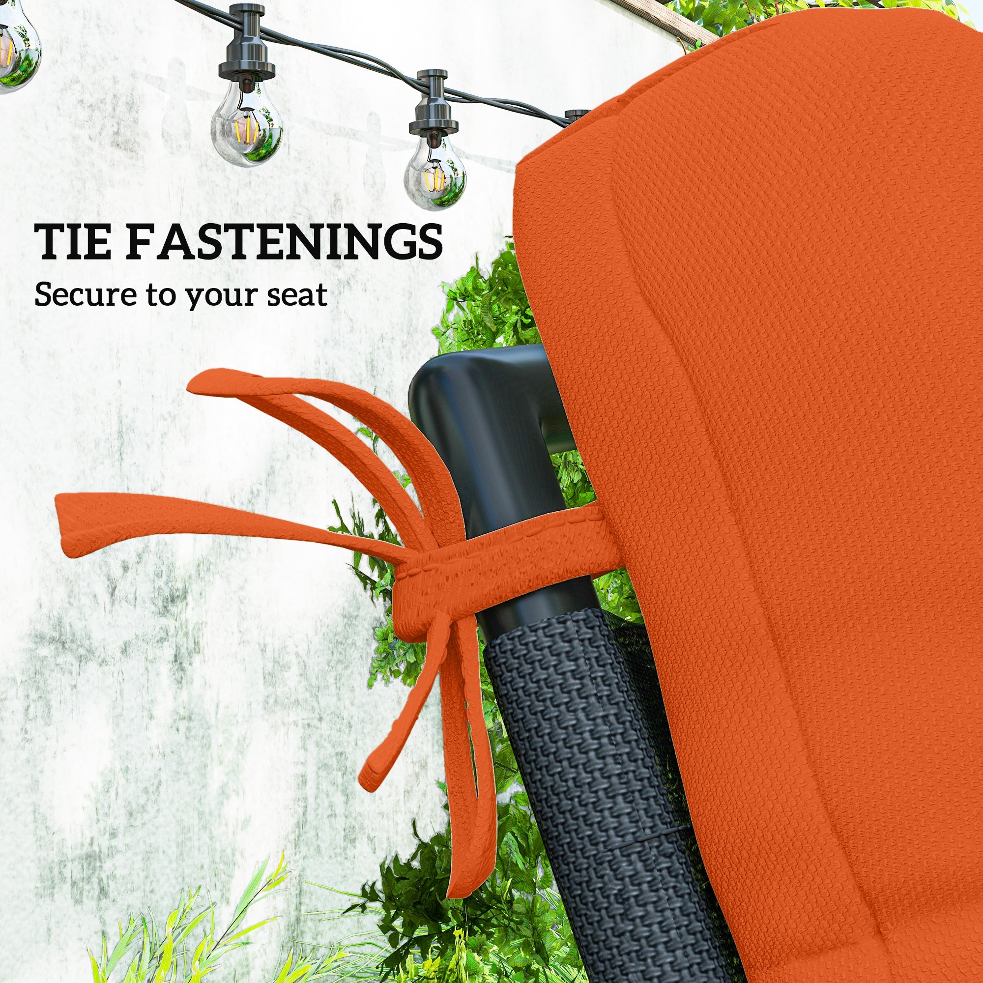 Outsunny Set of Two Padded Outdoor Seat Cushions - Orange 