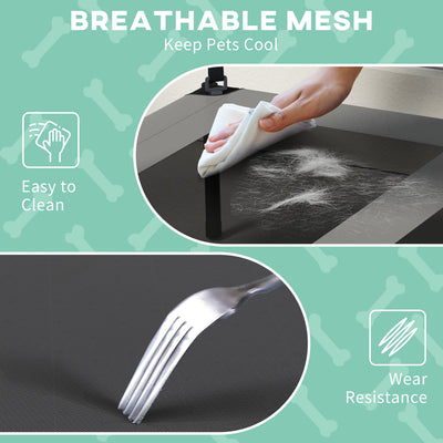 PawHut Cooling Raised Pet Bed w/ Washable Breathable Mesh, for Medium, Large Dogs, 91 x 76 x 89cm - Light Grey 