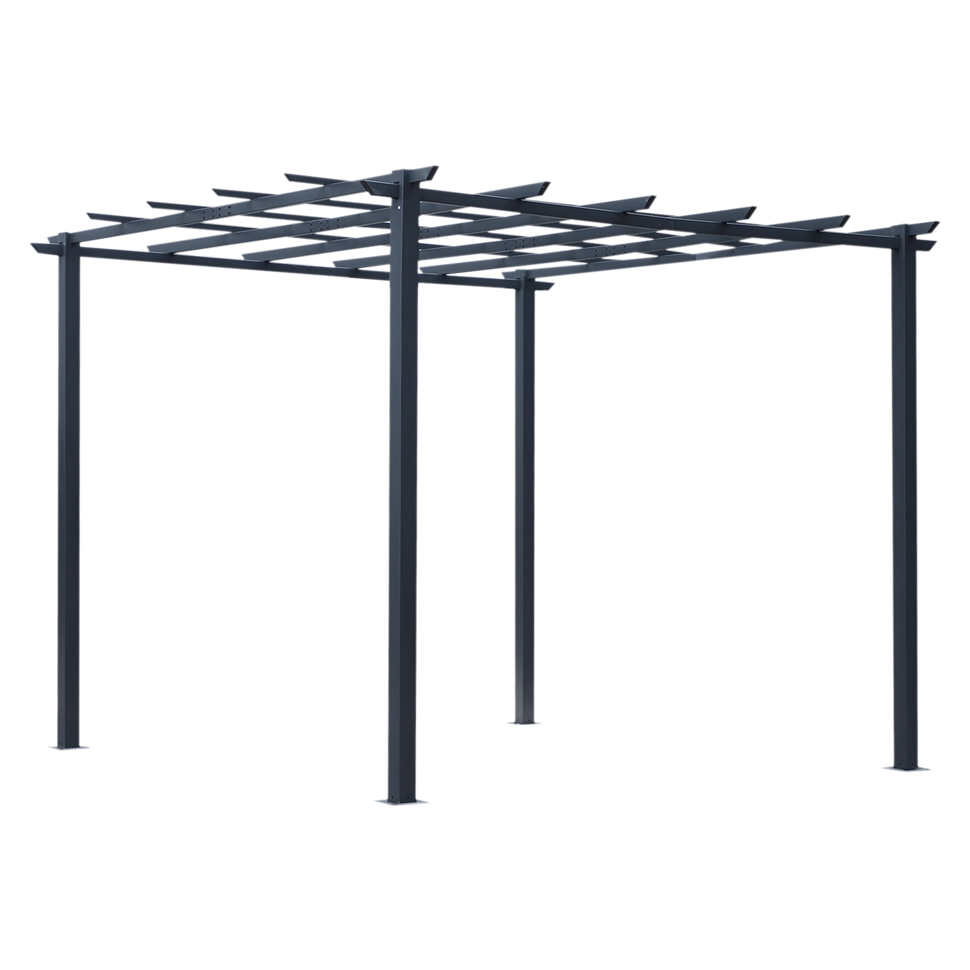 Outsunny 3 x 3 Meter Metal Pergola Garden Gazebo Grape Trellis for Climbing Plants Outdoor Sun Shelter Arbours 