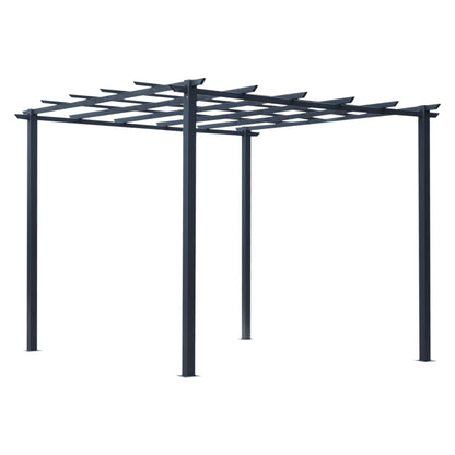 Outsunny 3 x 3 Meter Metal Pergola Garden Gazebo Grape Trellis for Climbing Plants Outdoor Sun Shelter Arbours 