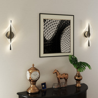 HOMCOM Led Wall Lamp 2 Pack, 13W Modern Indoor Spiral Wall Light, Colour Temperature Adjustable 3000K/4000K/6500K, for Bedroom, Living Room, Hallway, Stairs, Black 