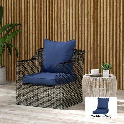 Outsunny Seat and Back Padded Cushion Set, CUSHION ONLY - Dark Blue 