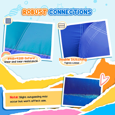 AIYAPLAY 5 in 1 Bouncy Castle for Children with 550W Blower, Water Slide, Splash Pool, Jumping Area, Climbing Wall, Cannon 