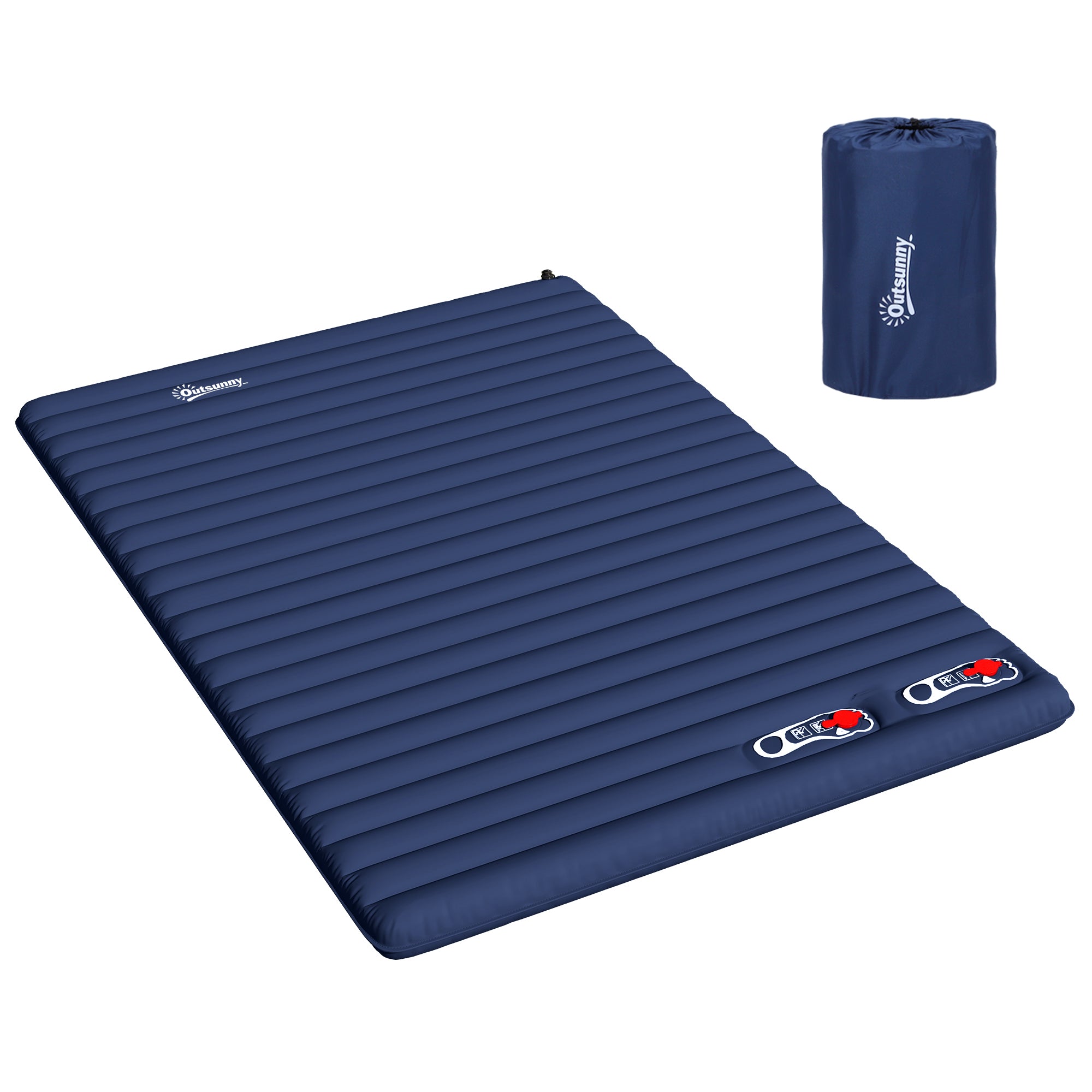 Outsunny 2 Person Camping Inflatable Mattress - Navy Blue 