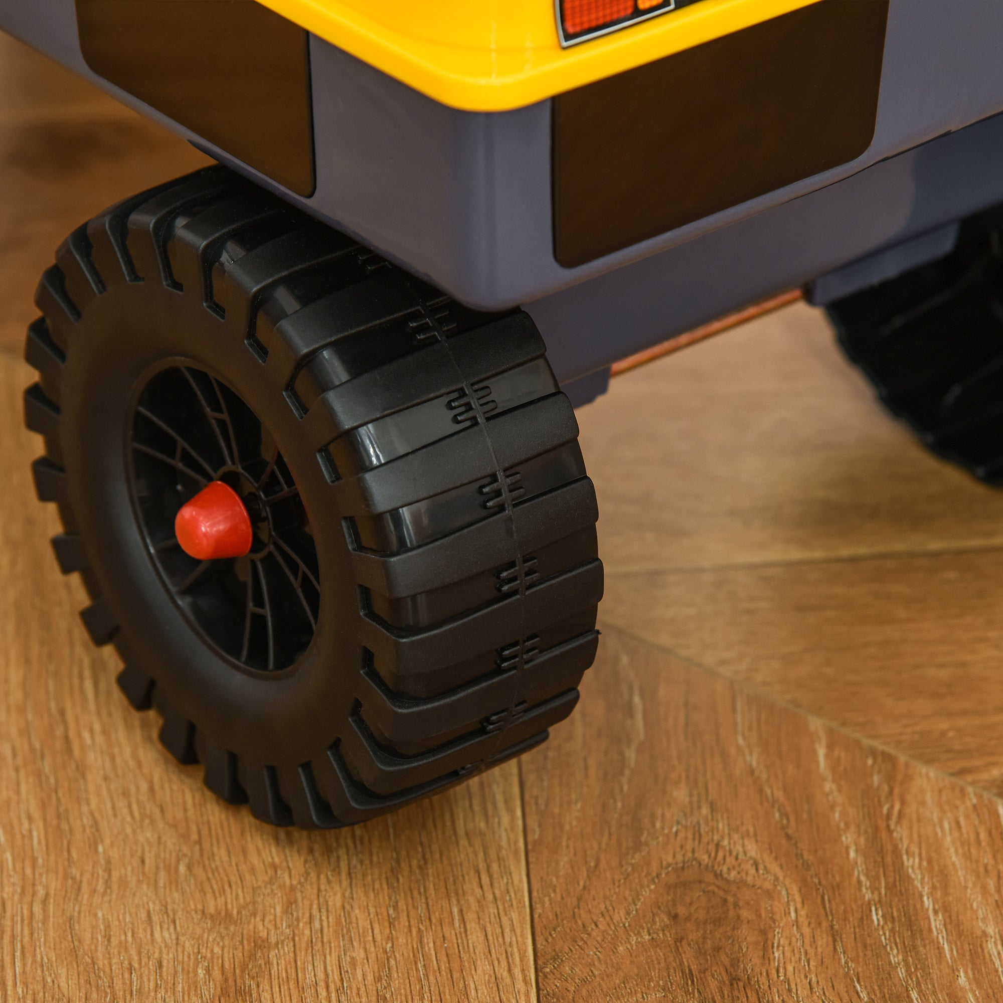 HOMCOM 2 in 1 Ride on Excavator Digger No Power Detachable Digging Bucket and Grab Bucket Music Light for 2-3 Years Old 