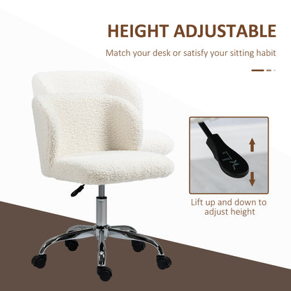 HOMCOM Office Chair with Adjustable Height and Wheels - White