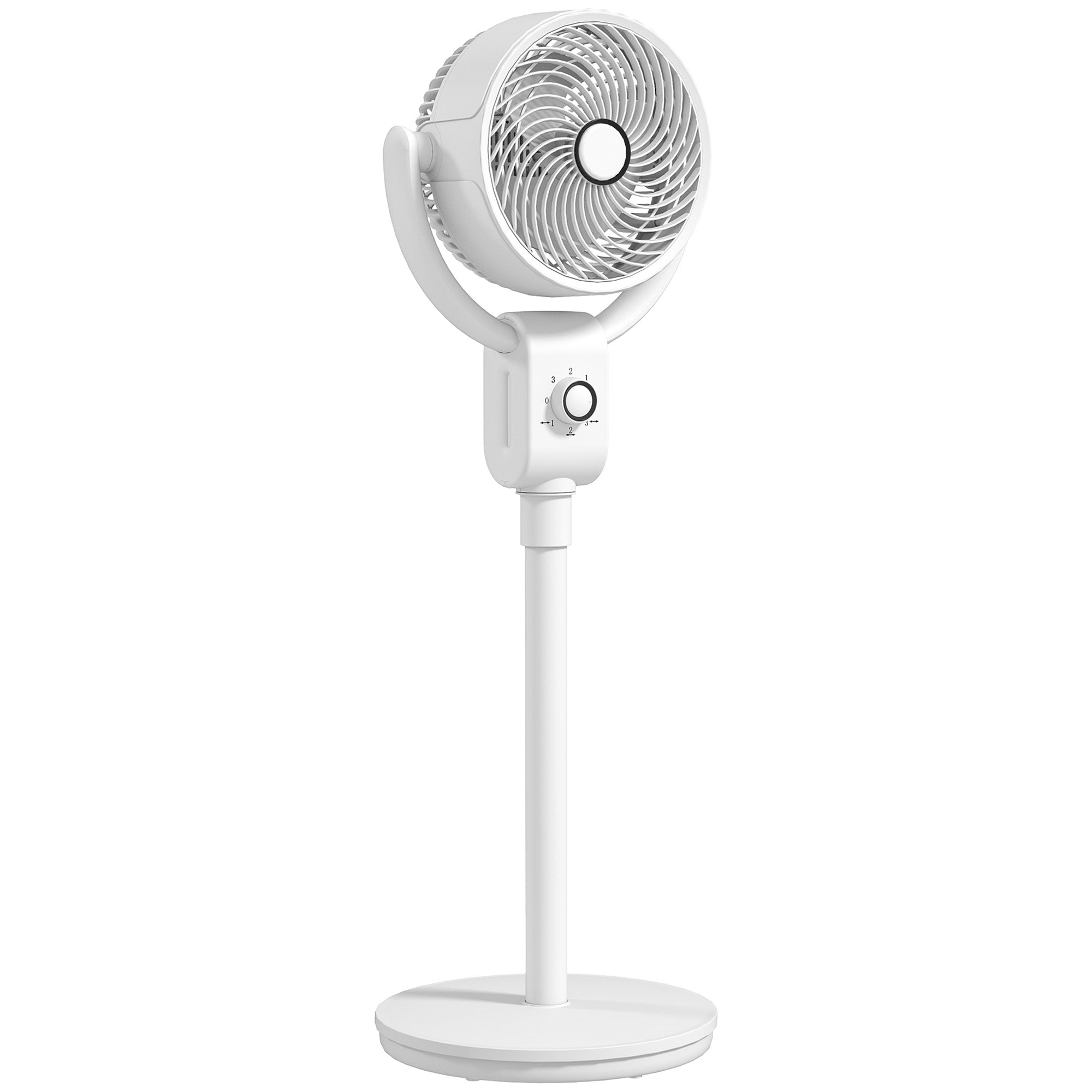 HOMCOM Pedestal Air Circulation Fan with Oscillating, White 