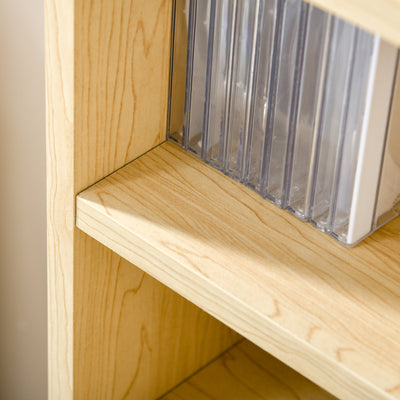 HOMCOM 204 CD Tall Narrow Media Storage Tower - Oak Tone 