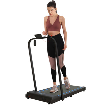 SPORTNOW 2.5HP Walking Pad, 1-6km/h Folding Treadmill with Remote Control and LED Display for Home Gym Office, Blue 