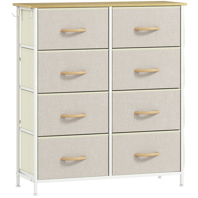 HOMCOM Chest of Eight Fabric Drawers - Beige 