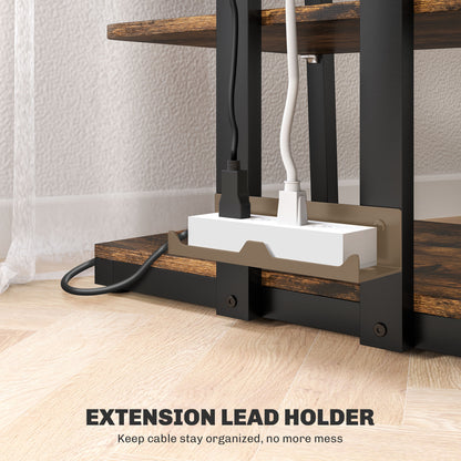 HOMCOM HiFi Stand, with Four Storage Shelves - Rustic Brown