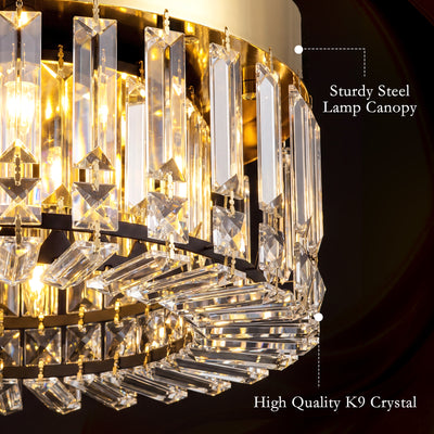 HOMCOM Crystal Chandeliers with 225 Crystal Pendants, 8-Light Ceiling Light for Living Room, Bedroom Dining Room, Gold Tone 