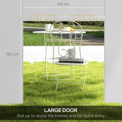 Outsunny Gazebo Side Panels, 2 Pack Sides Replacement, for 3x3(m) or 3x6m Pop Up Gazebo, with Windows and Doors, White 