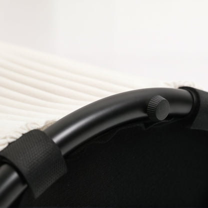 HOMCOM 40cm Round Storage Ottoman, Corduroy Footstool with Removable Lid and Legs, Vanity Stool for Living Room, Bedroom, Beige 