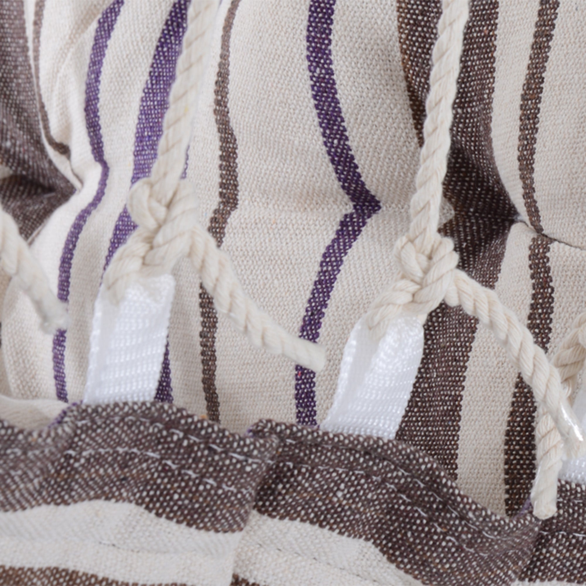 Outsunny Outdoor Hanging Rope Chair with Soft Padded Seat & Backrest, Garden Hammock Chair with Wooden Support Bar Cotton Cloth, Portable Garden Chair for Patio & Tree, Brown 