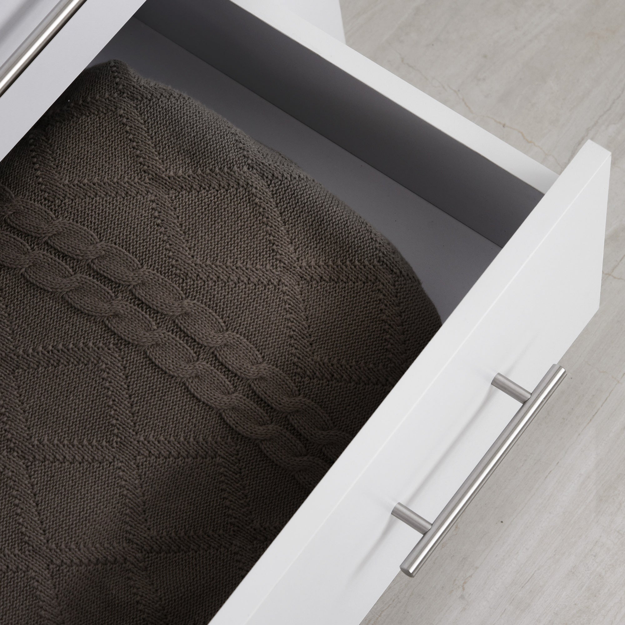 HOMCOM Chest Of 4 Drawers Storage Cabinet Bedroom Clothes w/Metal Handles Base Freestanding Unit Furnishing Living Room White 