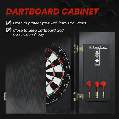 SPORTNOW Bristle Dartboard with Cabinet, 6 Steel Tip Darts, Cabinet 