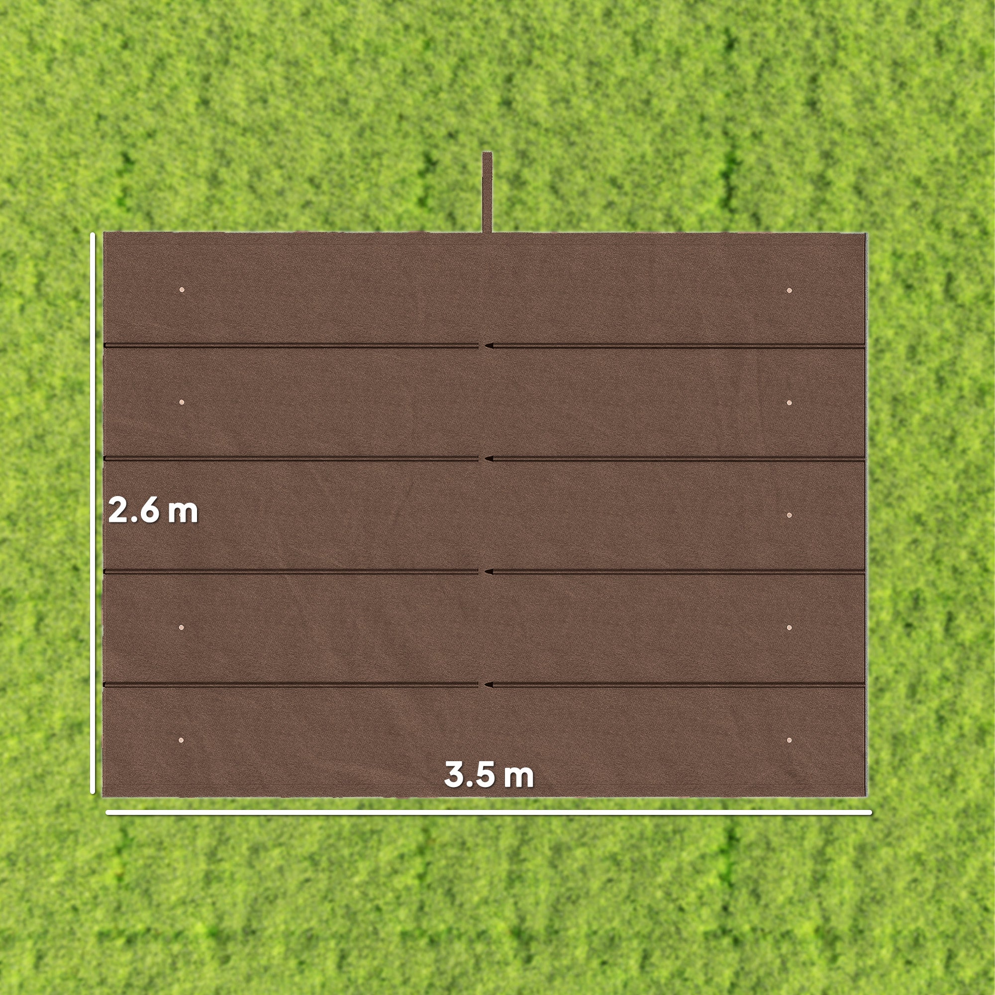 Outsunny Retractable Pergola Cover, 3.5 x 2.6 m Replacement Canopy Fabric for 4 x 3 m Frame, Roof Top Only, Brown 