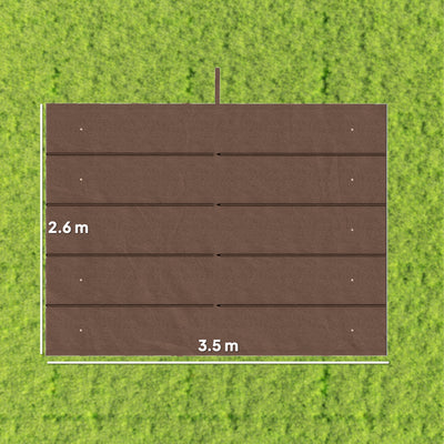 Outsunny Retractable Pergola Cover, 3.5 x 2.6 m Replacement Canopy Fabric for 4 x 3 m Frame, Roof Top Only, Brown 