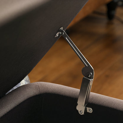 HOMCOM Linen-Look 92 x 31cm Storage Ottoman - Dark Brown