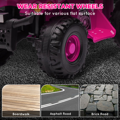 AIYAPLAY 6V Kids Electric Quad Bike w/ Music, Forward Function, for 2-6 Years, Pink 