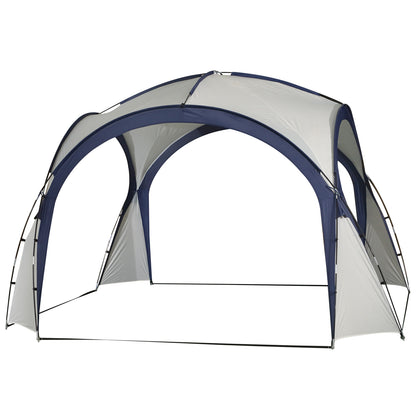 Outsunny Gazebo Party Tent, 3.5x3.5m-Cream/Blue 