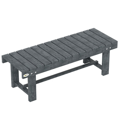 Outsunny 2-Seater Garden Wooden Bench, Grey 