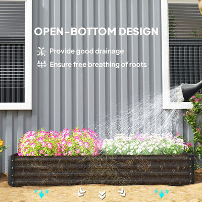 Outsunny 180 x 90cm Galvanised Steel Open Planter - 84H-211V00CG 