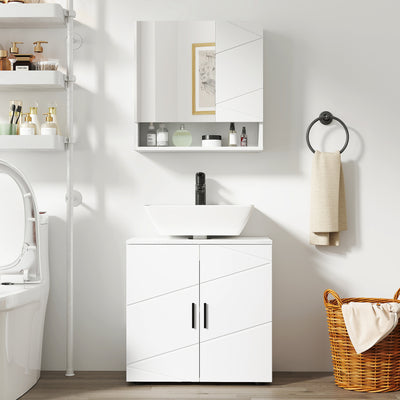 kleankin Under Sink Cabinet with Shelf - White 
