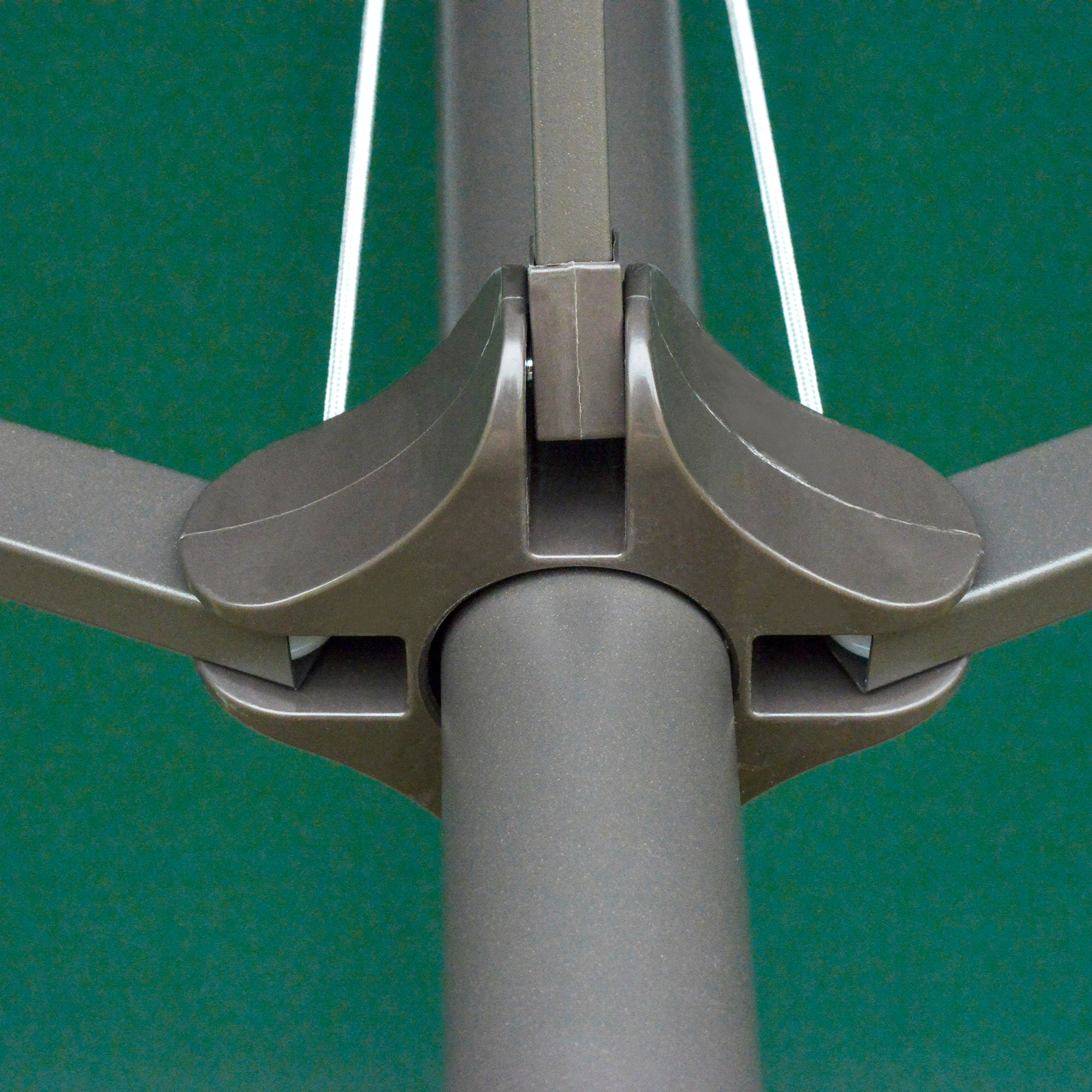 Outsunny 4.6M Sun Umbrella Canopy Double-sided Crank Sun Shade w/ Cross Base Dark Green 