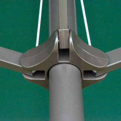 Outsunny 4.6M Sun Umbrella Canopy Double-sided Crank Sun Shade w/ Cross Base Dark Green 