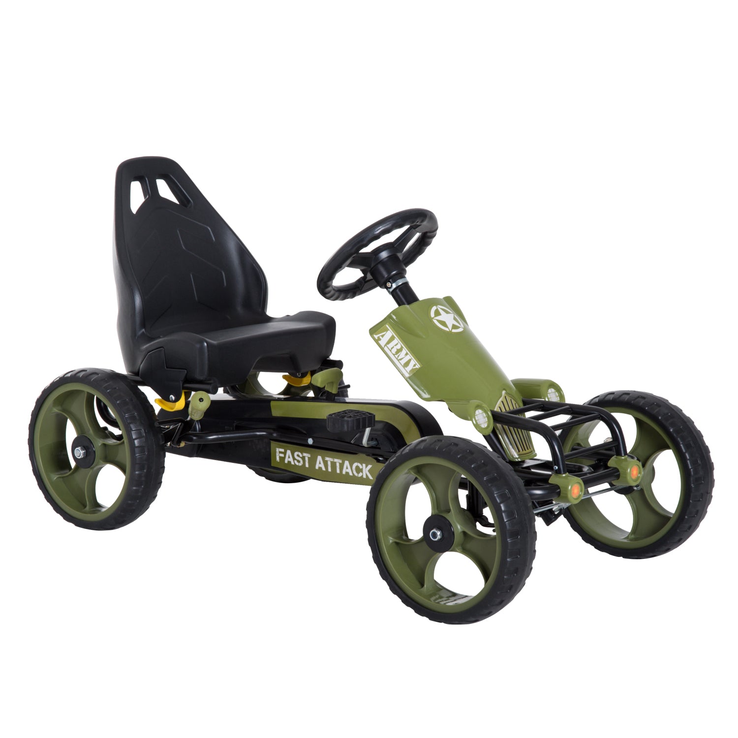 HOMCOM Kids Children Pedal Go Kart Ride On Racer Braking System Adjustable Seat Green 