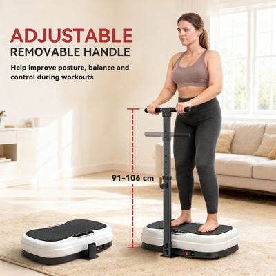 SPORTNOW Vibration Plate, with Adjustable/Removable Handle, Preset Modes, 50 Speeds 
