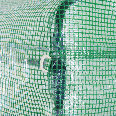 Outsunny Polytunnel Greenhouse Walk-in Grow House Tent with Roll-up Sidewalls, Zipped Door and 6 Windows, 3x3x2m Green 