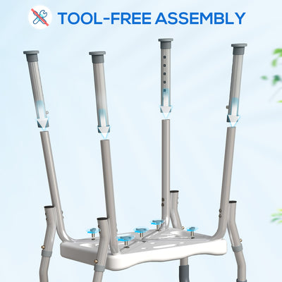 HOMCOM 57-69cm Aluminium Frame Bath Seat 