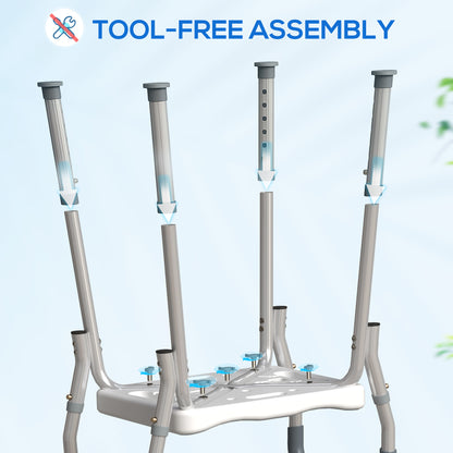 HOMCOM 57-69cm Aluminium Frame Bath Seat 