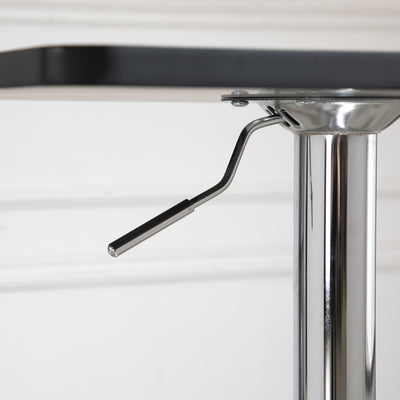 HOMCOM Modern Height Adjustable Counter Bar Table with 360° Swivel Tabletop and Electroplating Metal Base, Pub Desk for Living Room, Kitchen, Restaurant, Pub, Black and Silver 