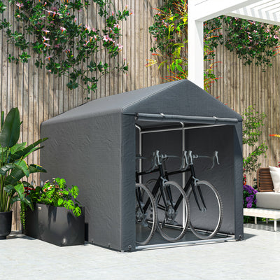 Outsunny 1.6 x 2.2m Garden Storage Shed Tent, with Accessories - Dark Grey 