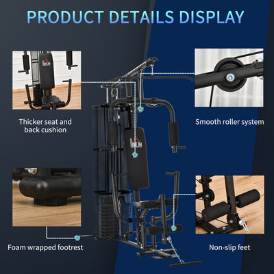 HOMCOM Multifunction Home Gym System Weight Training Exercise Workout Station 