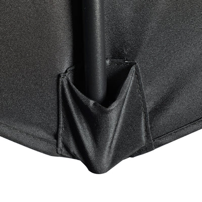Outsunny 2.7m Garden Half Parasol, Outdoor Balcony Umbrella with 5 Steel Ribs, Patio Sun Shade, Black 