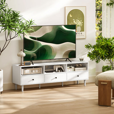 HOMCOM Multi-Storage Minimal TV Stand - White 