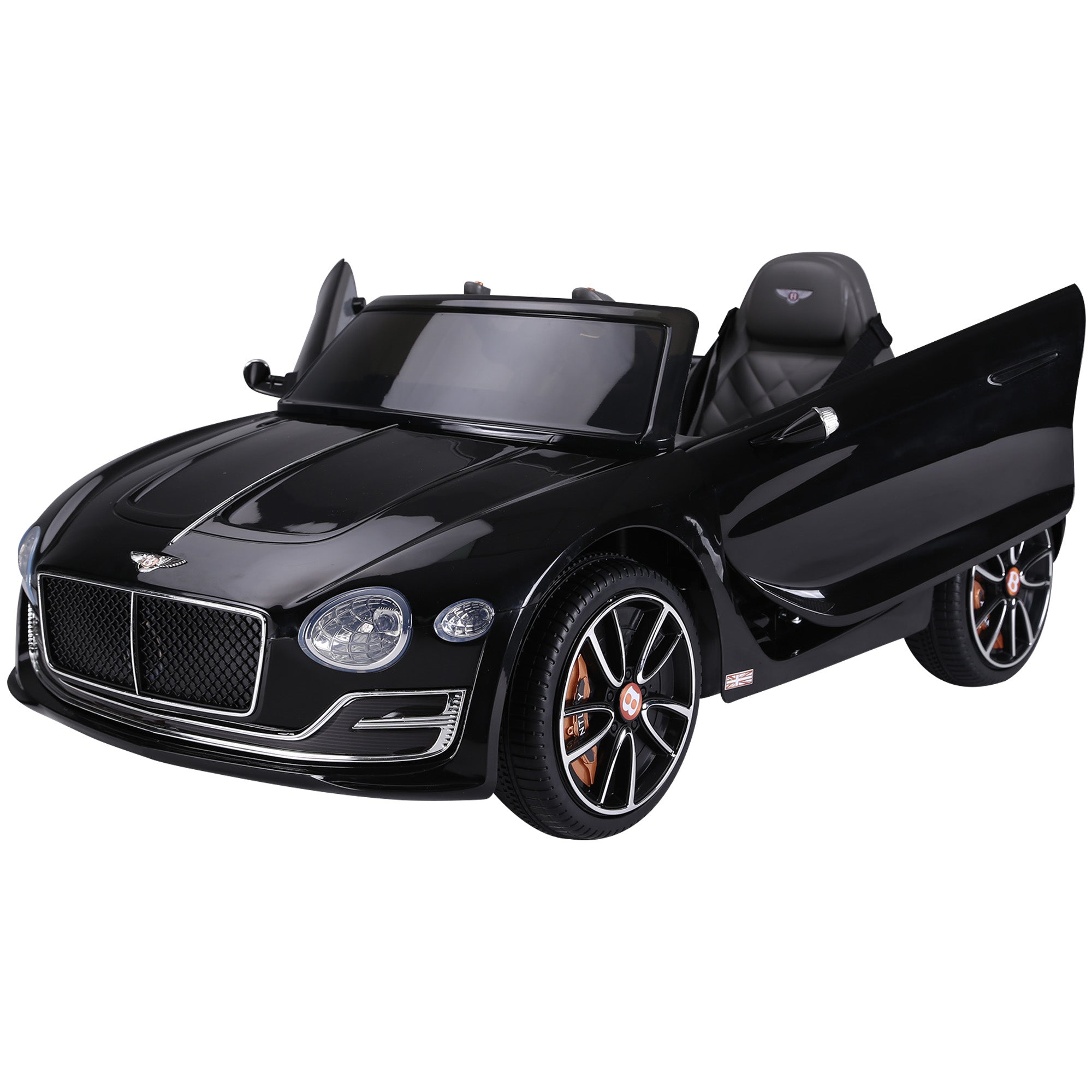 HOMCOM Bentley GT Licensed 12V Electric Car for Kids, Kid's Electric Ride on with Remote Control, Ride on Car with LED Lights, Music, for 3-5 Years, Black 